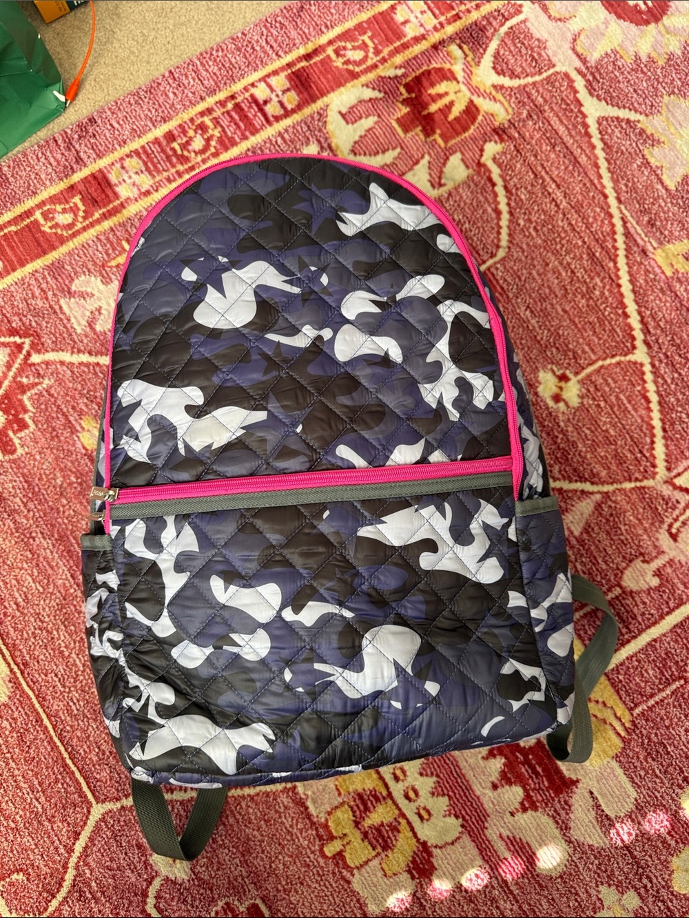 NEW Quilted Camo Kids Backpack in Black, Gray & Pink iScream brand